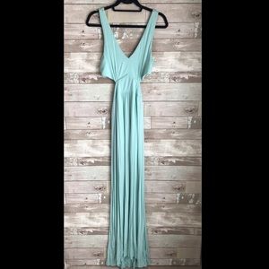 Teal/ mint open back maxi dress